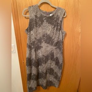 Calvin Klein size 14 grey lace overlay dress